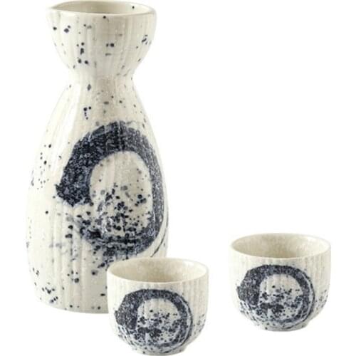 Art Design 50-250ml Ceramic Sake Set Restaurant Liquor Divider Vintage Hip Flask Spirits Shochu Vodka 1 Wine Pot 2 Cup Gift Set