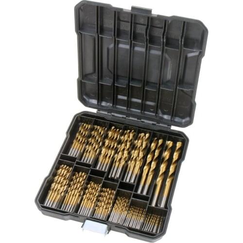 Titanium-Coated HSS Mini Metal Drill Bit Set Woodworking Tools for Dremel Rotary with Plastic box