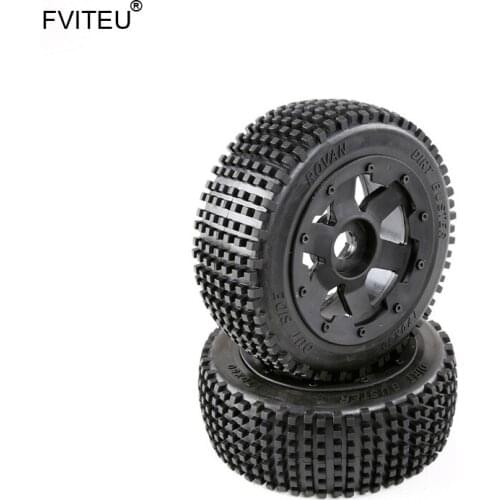 FVITEU Rubber Front Small Nail Tires Set fit 1/5 HPI Baja 5B SS Rovan King Motor 001 002
