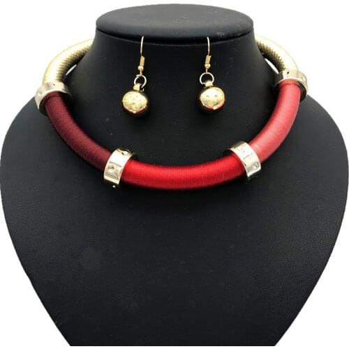 Wholesale New African Necklace Jewelry Set Indian Wedding Party Woven Bridal Jewelry Sets for Women