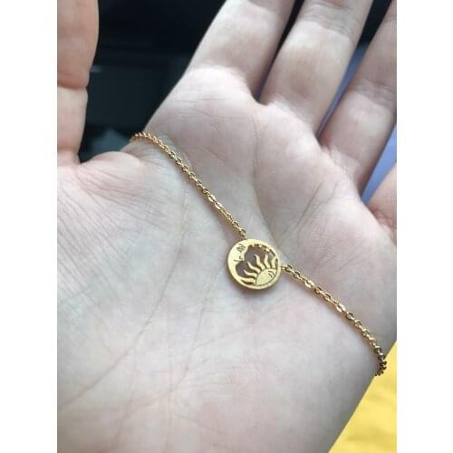 Necklaces For Women Jewelry Collier Femme 2019 Stainless Steel Round Pendants Cut Out Moon And Sun Necklace Best Friend Gifts