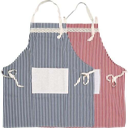 For Home Restaurant Pinafore Cotton Cloth Adjustable Household Cleaning Tools Cooking Accessories Kitchen Striped Apron Gadgets