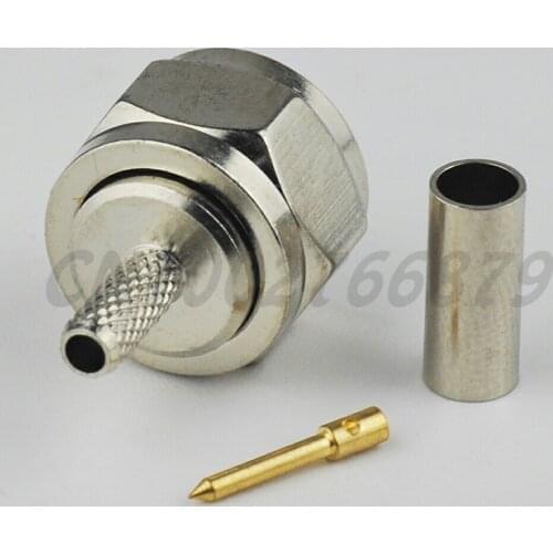 RF electrical wire terminal connector F Plug Crimp straight male connector for coaxial cable RG316 RG174 RG178 LMR100