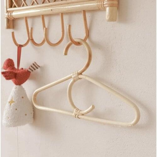 Retro Rattan Hanger Baby Childrens Clothing Storage Rack Childrens Hanger Childrens Room Decoration Hanger Clothes Scarf