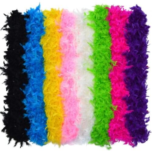 2Meters 80Gram Super Thicken Turkey Feathers Boa Plume Trim Marabou Feathers for Crafts Feather Boa Plumas Wedding Decoration
