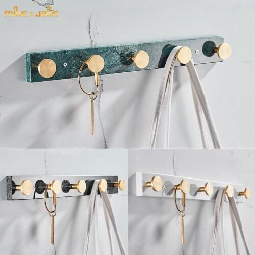 Light luxury marble clothes hook wall hanging wall bathroom punching clothes hook row hook clothes hook creativity robe hook