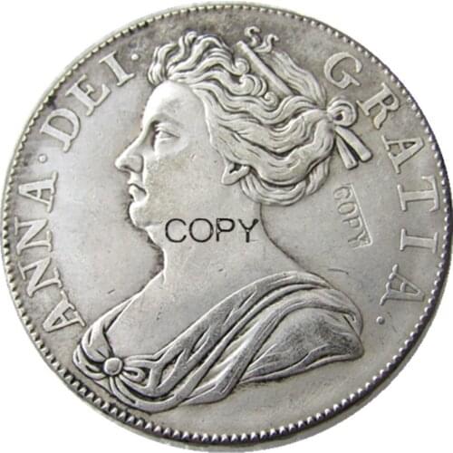 United Kingdom 1708 1 Crown Anne Silver Plated Copy Coin Letter Edge