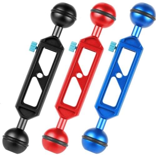 1inch Ball Head Light Extension Retractable Arm 5/6/7/8/9/10/11/12inch Adjustable 1/4" Screw Hole Underwater Diving APhotography