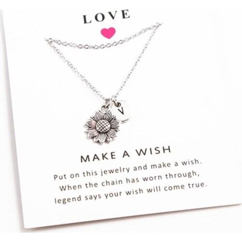 The New Sunflower Necklace of 2019: A-Z Letter Pendant Necklace personalized gifts For women letter V