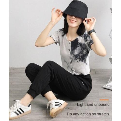 M-3XL Mum Girl Woman Pajama Sleep Bottoms Solid Striped Sportif Narrow Ankle Trousers Double Pockets Jammies Pyjamas 6535 Cotton