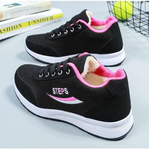 2021 New Plus Velvet Korean Version of High-top Shoes Women Autumn and Winter New Thick-soled Sneakers Warm Non-slip Cotton Shoe
