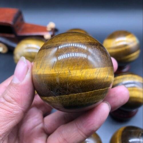 10pcs Natural tiger eye stone ball original stone ornaments fitness ball Feng Shui town house gathering wealth size ball