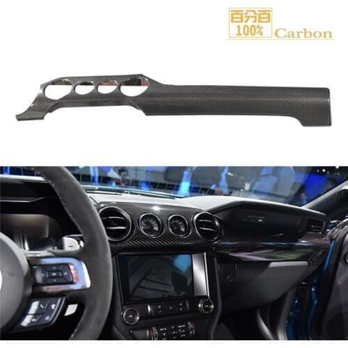 100% Carbon Store For Ford Mustang GT model Center Console Dashboard 4 holes Real Carbon Fiber