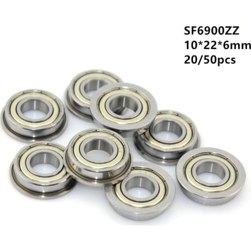 20/50pcs ABEC-5 SF6900ZZ SF6900-ZZ 2Z 10x22x6 mm shielded flange deep groove ball bearing 10*22*6 Stainless F6900ZZ F6900