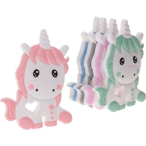 20pcs Silicone Teethers Unicorn Teether For Teeth Silicone Teether For BPA Free Babies Baby Accessories Baby Things Pendant Toys