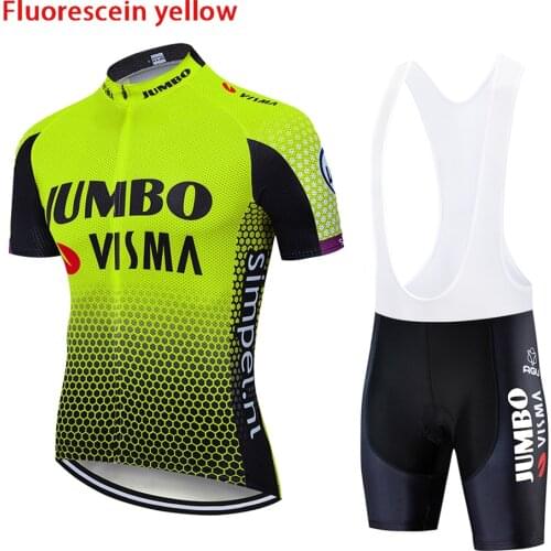 2019 LOTTO Men Cycling Jersey Suit Bicycle Short Sleeve Jersey+Bib Shorts Set Bike Wear Road Racing For Cycling 20D Gel Pad