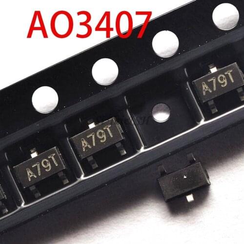 50pcs AO3407 3407 SOT23-3 MOSFET A79T MOSFT P-Ch -30V -3.6A 64mOhm new and original