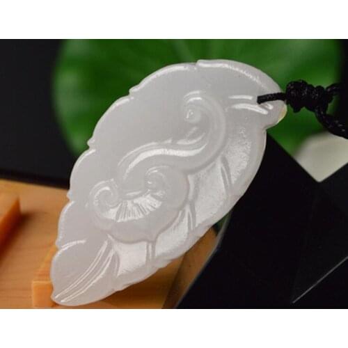 Afghan white jadees leaf shape Jades Pendant Charm lady white jades pendant accessories lucky gift + gift giving