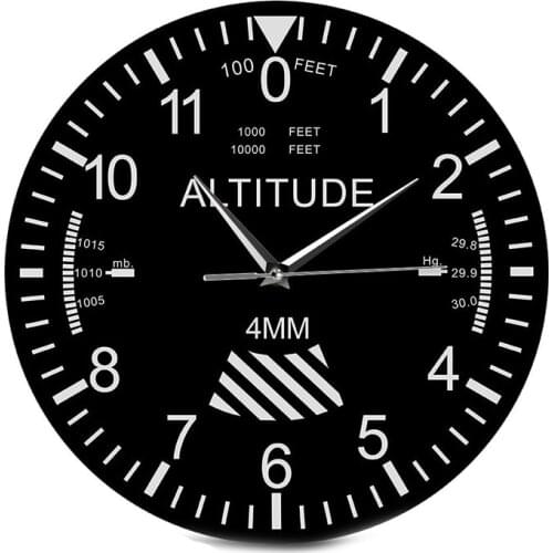 New Altimeter Wall Clock Tracking Pilot Air Plane Altitude Measurement Modern Wall Watch Classic Instrument Home Decor