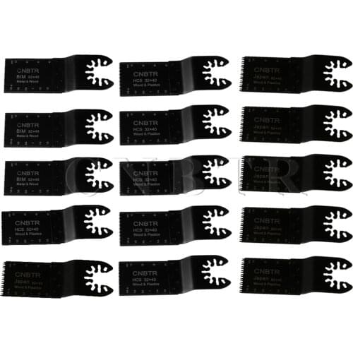 CNBTR Black 15 PCS HCS Quick Release Saw Blades Precision Mix Set