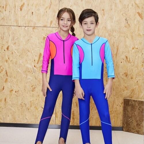 Childrens Swimsuit Kids Girls 2020 For Swimwear Big Children Drying Sun Proof Long Sleeve Pants Baby Waterproof Mother Solid