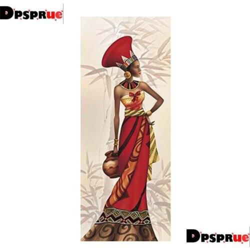 Dpsprue Full Square/Round 5D Diy Diamond Painting Kit Cross Stitch Black lady 3D Embroidery Mosaic Home Decor For Gift 018