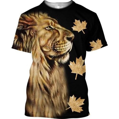 Men Casual Animal 3D Print T-Shirts Lion SeriesTattoo Hip-Hop Tshirts Summer Tees Harajuku Punk Wome Unisex Short Sleeve Tops 08