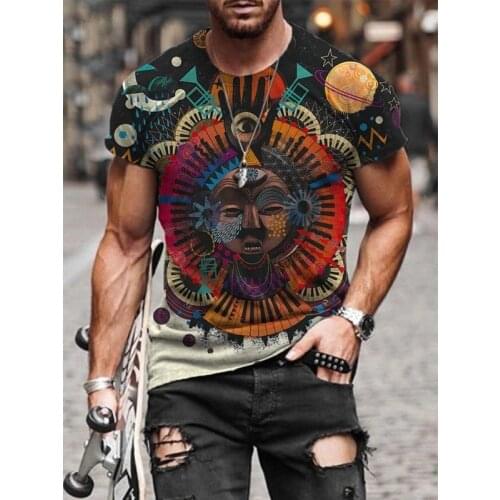 New Summer Colorful Printing T shirt For Men Oversized Casual Clothing HiP Hop Sportswear Short Sleeve Shirts For Male Hot Sale