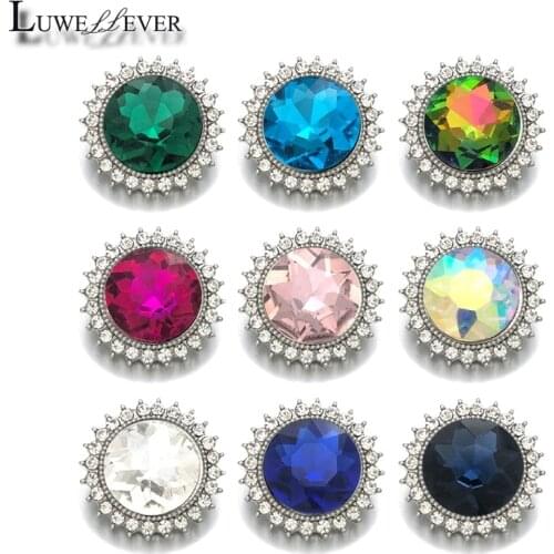 Hot Component w269 Crystal 3D 18mm Metal Snap Button For Bracelet Necklace Interchangeable Jewelry Women Accessorie Findings