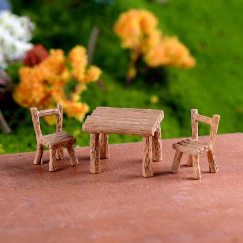 INKANEAR Mini Desk/Chairs Toys Resin Crafts Micro Fairy Garden Miniature/Terrarium Furniture Ornaments Accessories