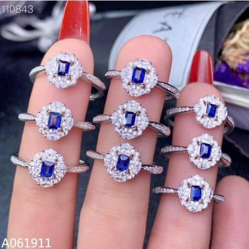 KJJEAXCMY fine jewelry natural sapphire 925 sterling silver new women ring support test cute
