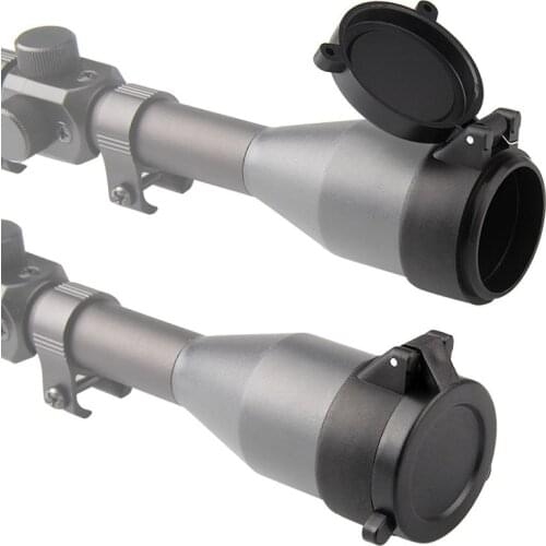 Rifle Scope Lens Cover Flip Up Quick Matt Elastic Dust Cover Objective Lens Lid Protection Cap for Hunting Caliber Riflescope