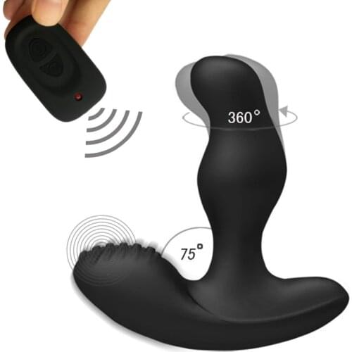 Levett Caesar USB Charging 360 Degree Rotation Male Prostate Massager Butt Plugs G-Spot Prostata Vibrator for Men Anal Sex Toys