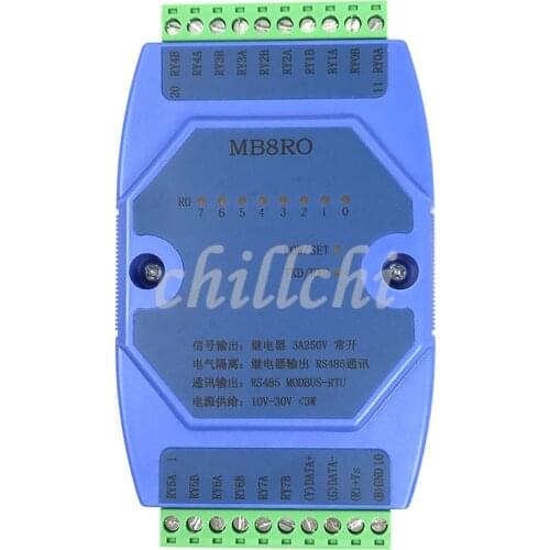 Switch output module 8 relay output isolation type MODBUS RTU RS485 communication