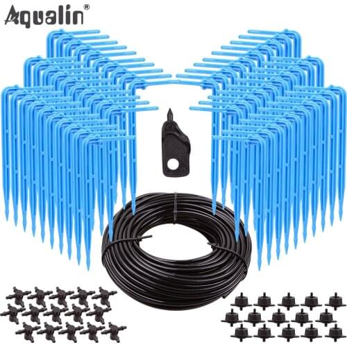 30M 3/5MM Hose Garden 60PCS Drip Arrow Watering Kits 4L/8L 5-way Distributor Drip Irrigation System in Greenhouse,Yard#26301-14