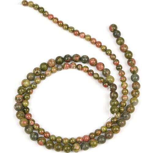 Factory wholesale natural unakite stone Round beads 4-12mm loose beads DIY Jewellery accessories necklace bracelet