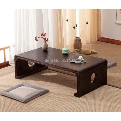 New Japanese Tea Table Rectangle 60x40x30cm Asian Antique Furniture Living Room Oriental Traditional Wooden Floor Low Side Table