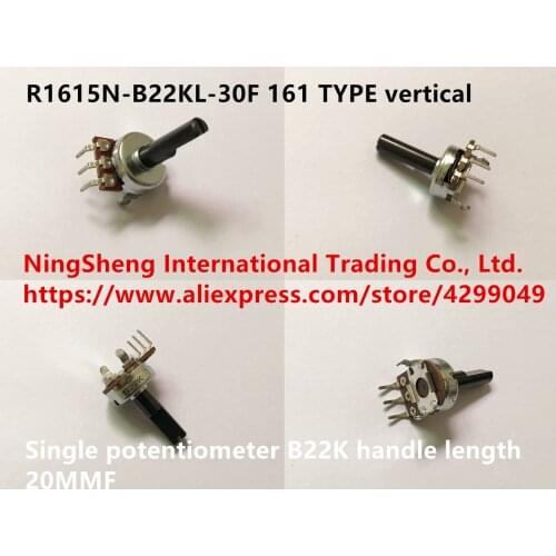 Original new 100% import R1615N-B22KL-30F 161 TYPE vertical single potentiometer B22K B20K handle length 20MMF (SWITCH)