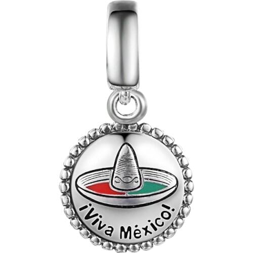 2021 New 925 Sterling Silver Love Mexico Dangle Charms Fits Pandora Bracelet Women Beads for Jewelry Making Gift Kralen