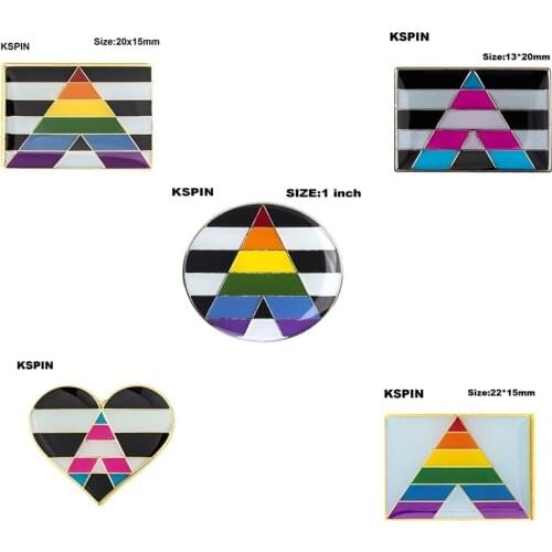 Straight Allies LGBT Pride Badge Lapel Pin Brooch