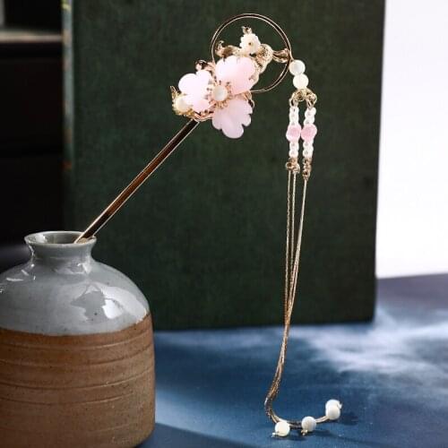 Handmade Ancient Chinese Style Tassel Hair Stick Cosplay Accessories for Hanfu Hair Decor for Girl Women Gift 1pcs