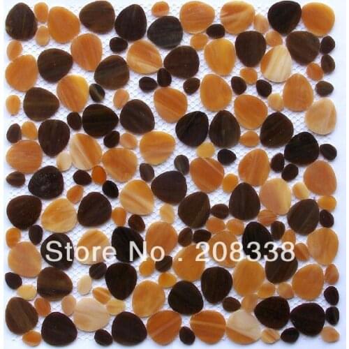 Pebble style GLASS MOSAIC TILE for kitchen and bathroom,wall,flooring mosaic tiles