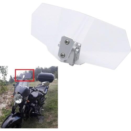 1 Pc Motorcycle Universal Heightened Windscreen Baffle Motorbike Transparent Lens Small Windshield Adjustable Modification Parts
