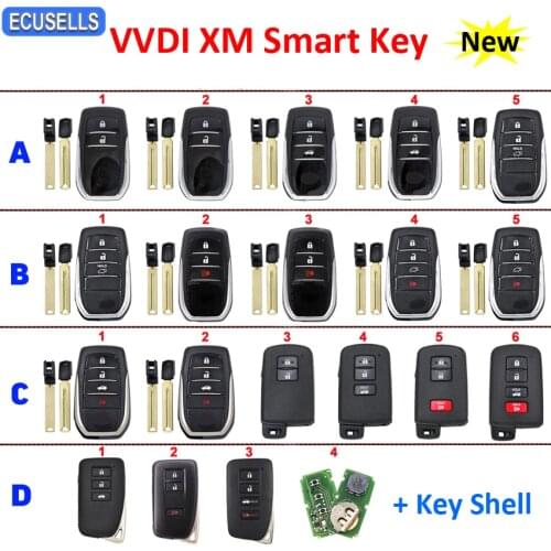 Xhorse VVDI XM Smart Key Universal Remote Car Key for Toyota 8A 4D for Key Tool Plus Max VVDI2 VVDI Mini Support Renew & Rewrite