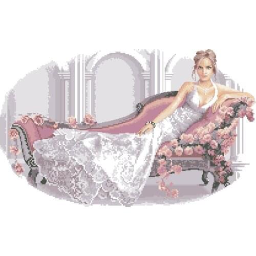 Higher Cotton Lovely Counted Cross Stitch Kit Elegance Elegant Abbi Lady Girl Woman Beauty heritage