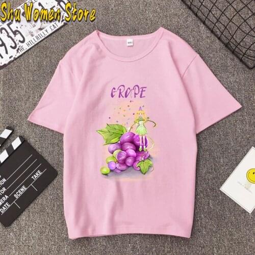 Womens T-shirt Short Sleeve for Clothing Summer T-Shirt Grape Vine Botanical Garden Plant Print Art Botany Fruit Tee Shirt