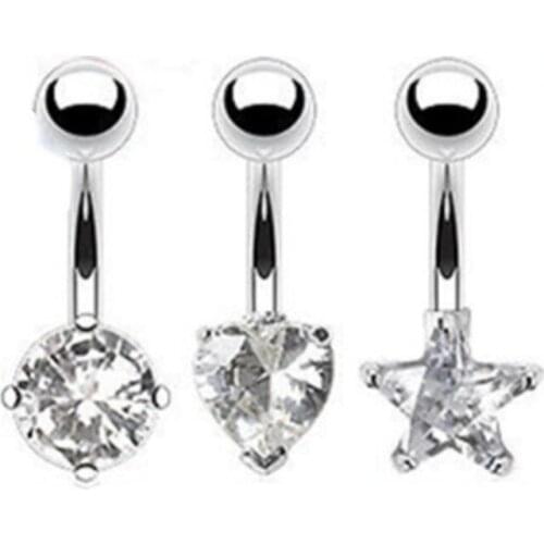 Womens Navel Piercing Fashion Goth Simple Rhinestone Zircon Pendant Accessories Punk Sexy Body Jewelry Belly Button Piercings