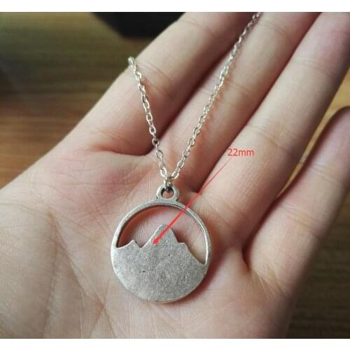 1pcs Tiny Mountain Charm Necklace Simple Nature Pendant Nature Lovers Gift Women Girl Best Friend Gift SanLan