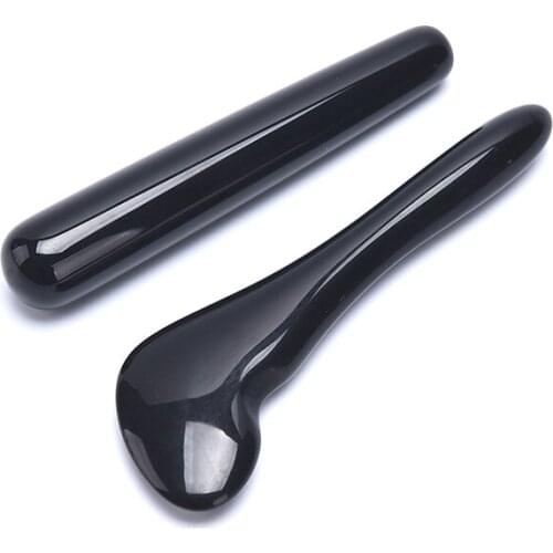 1pcs Natural Obsidian Tendon Plucking Stick Facial Eye Acupoint Pen Massage Beauty Tool