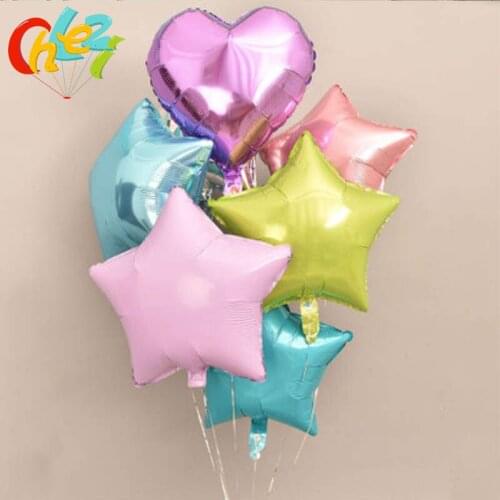 12 Pieces 18 Inches Star Foil Balloons Baby Shower Helium Ballons Boy Girl Birthday 1st Party Supplies Wedding Decorations ball